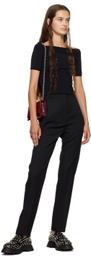 Alexander McQueen Black Off-The-Shoulder T-Shirt