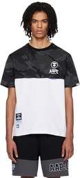 AAPE by A Bathing Ape Black & White Moonface Paneled T-Shirt