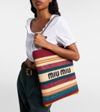 Miu Miu Woven raffia-effect tote bag