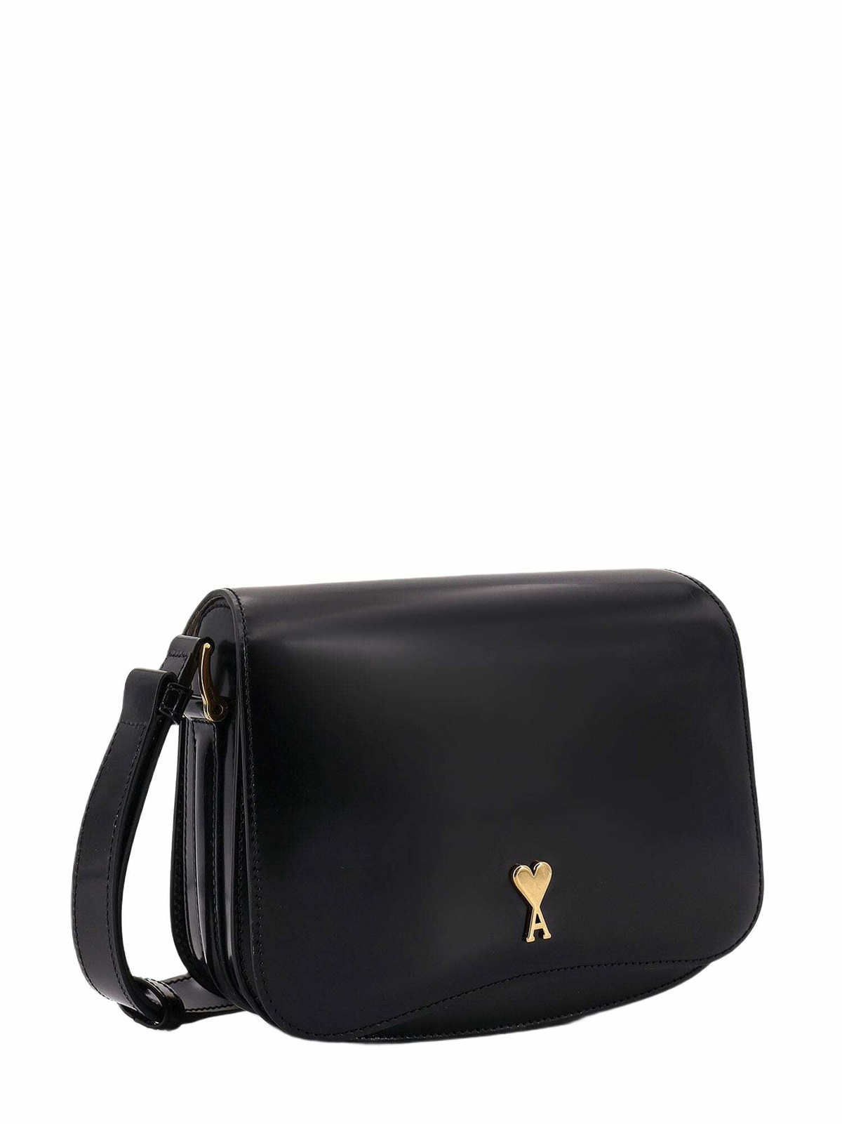 Ami Alexandre Mattiussi Leather Shoulder Bag With Logo Monogram