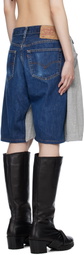 Bless Gray & Blue Nº69 Overjogging Denim Shorts