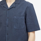 Sunspel Men's Seersucker Vacation Shirt in Navy