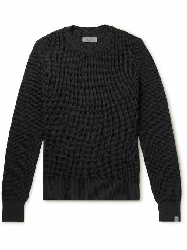 Photo: Rag & Bone - ICONS Dexter Waffle-Knit Cotton Sweater - Black