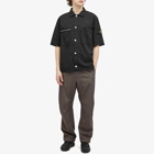 Stone Island Men's Stretch-TC Garment Dyed Short Sleeve Overshirt in Black