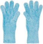 Acne Studios Blue Textured Gloves