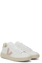 Veja White & Pink V-12 Sneakers