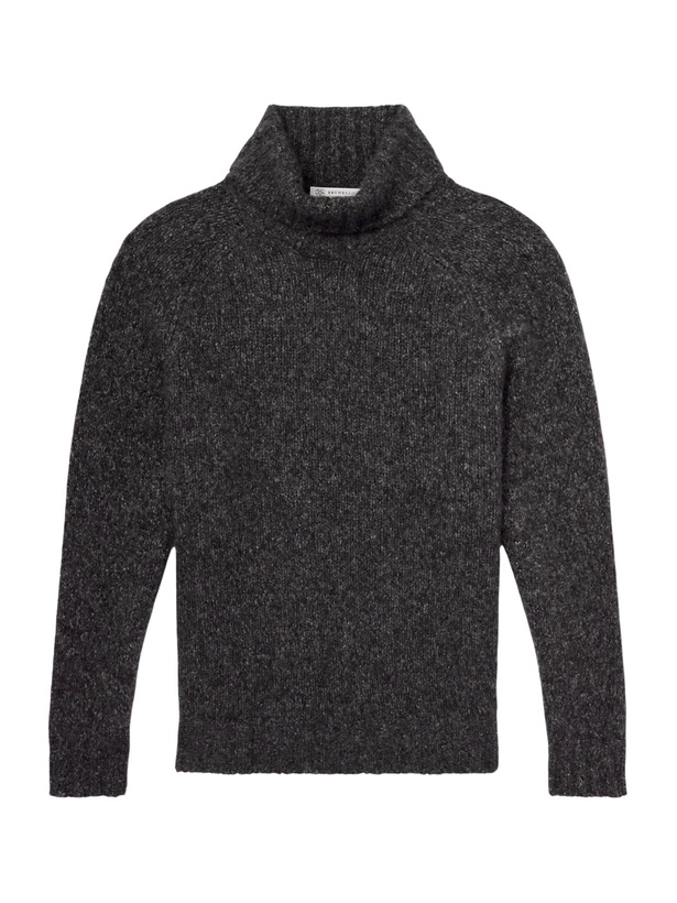 Photo: Brunello Cucinelli - Ribbed Cashmere and Silk-Blend Rollneck Sweater - Gray