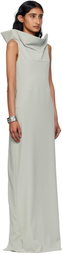 Jean Paul Gaultier Gray Backless Belt Maxi Dress