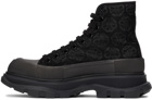 Alexander McQueen Black Floral Tread Slick High Sneakers