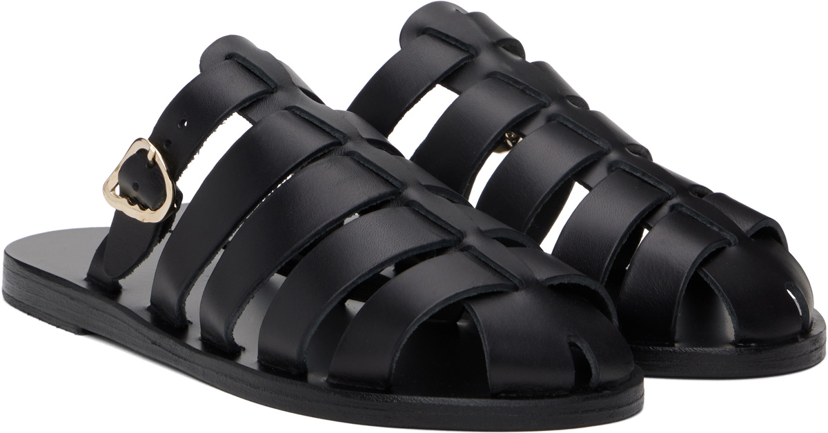 Ancient Greek Sandals Black Cosmia Sandals