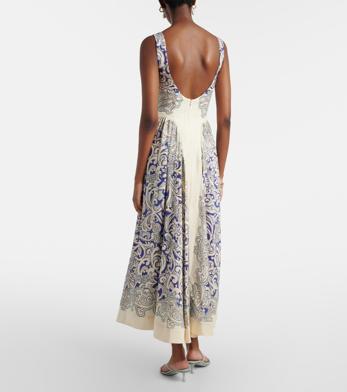 Alémais Printed linen-blend dress