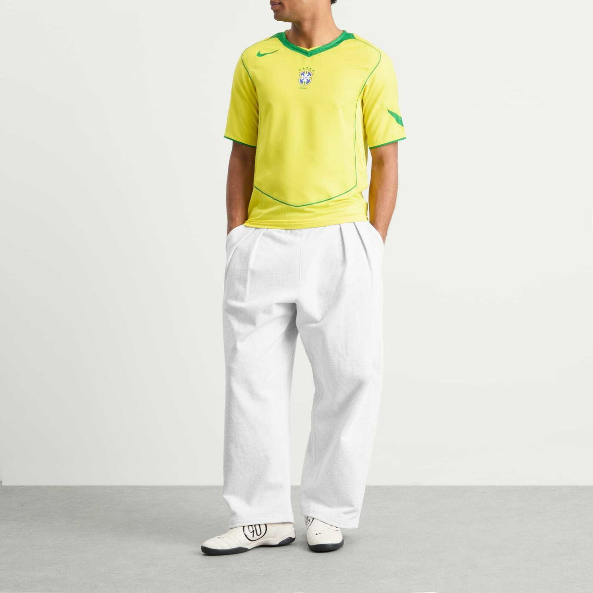 Nike Brazil Reissue Short Sleeve Jersey in Yellow/Green Nike