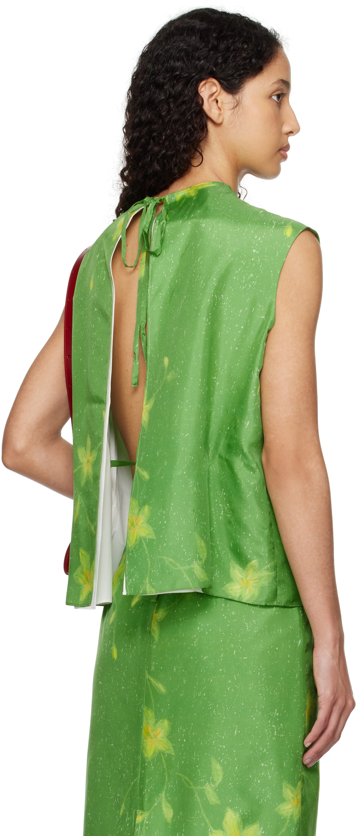 AO Yes Green Layered Print Top