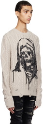 AMIRI Beige Wes Lang Edition Reaper Sweater