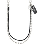 Y-3 Braided Leather & Ball Chain Keychain