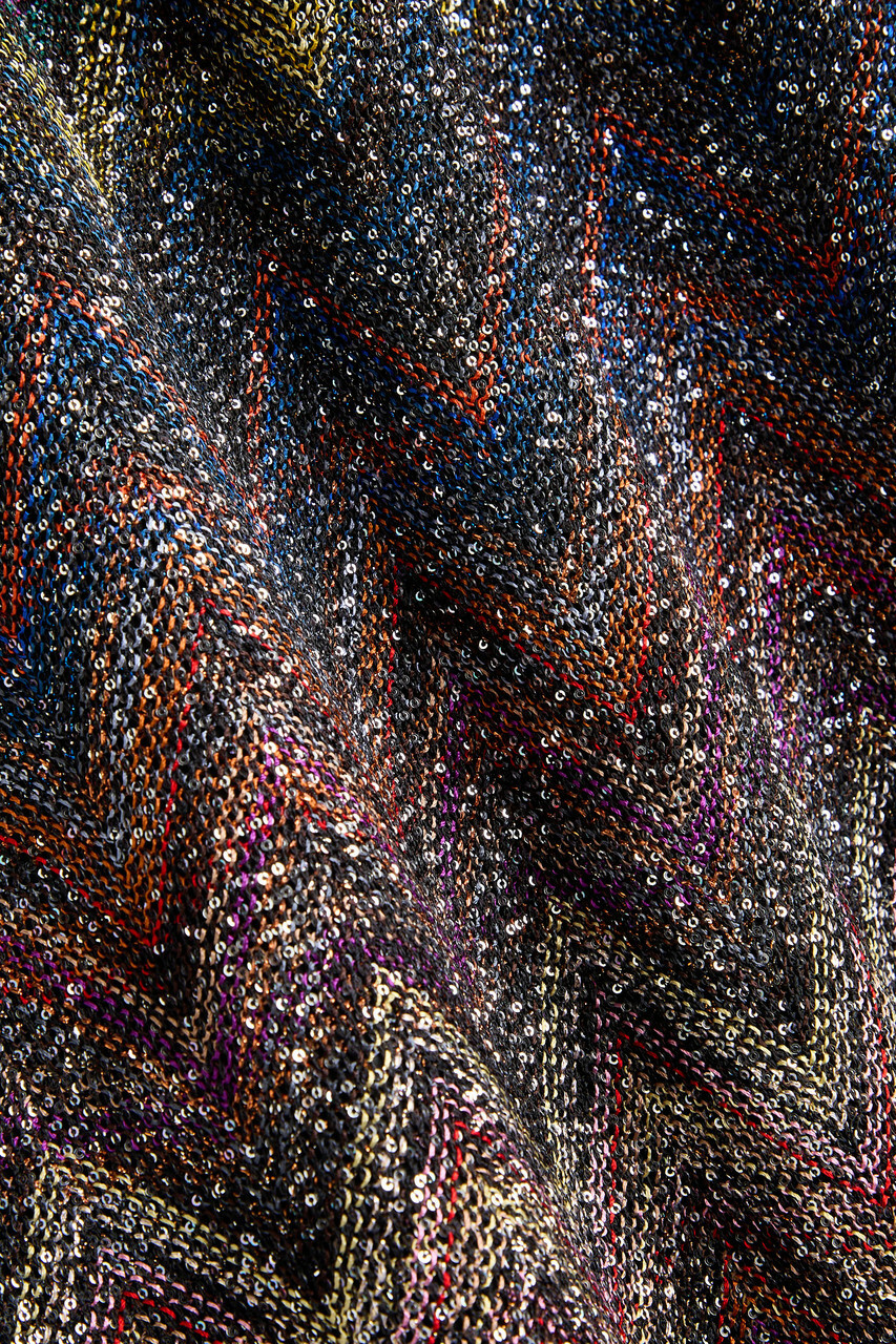 Missoni Embellished Zigzag-intarsia Trench Coat Multicoloured