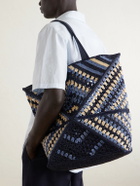 LOEWE - Paula's Ibiza Puzzle Fold Large Leather-Trimmed Raffia Shoulder Bag
