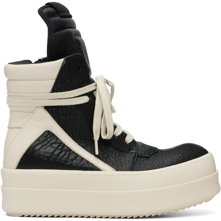 Photo: Rick Owens Black & Off-White Tower Mega Bumper Geobasket Sneakers