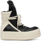 Rick Owens Black & Off-White Tower Mega Bumper Geobasket Sneakers