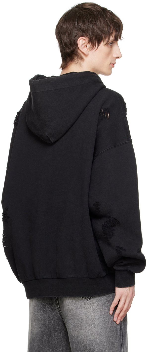 Feng Chen Wang Black Distressed Hoodie