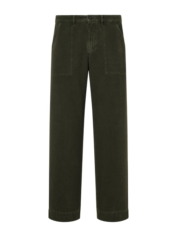 Photo: Massimo Alba - New Regata Straight-Leg Brushed Cotton Trousers - Green