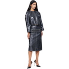 Diesel Gray Patent-Leather Cocoon Sleeve Jacket