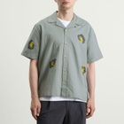 Folk Men's Relaxed Soft Collar Vacation Shirt in Soft Blue Embr Flower