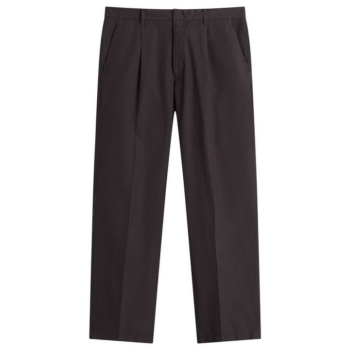 Photo: Auralee Men's Garment-Dyed Shuttle Weather Trouser in Dark Brown