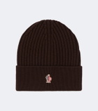Moncler Grenoble Logo ribbed-knit virgin wool beanie