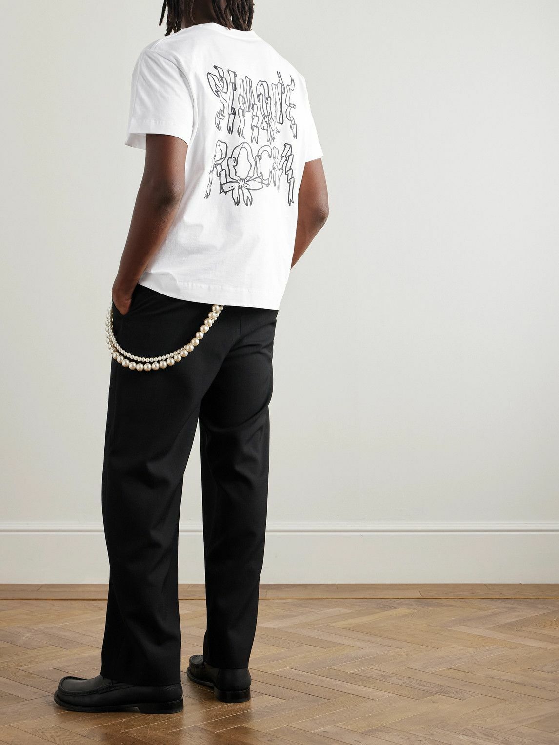 Simone Rocha - Ribbon Logo-Print Cotton-Jersey T-Shirt