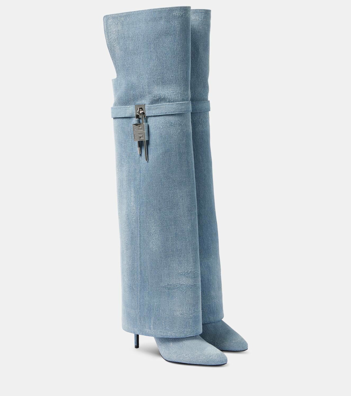 Givenchy Shark Lock denim over-the-knee boots Givenchy