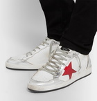 Golden Goose - Ball Star Distressed Leather Sneakers - White