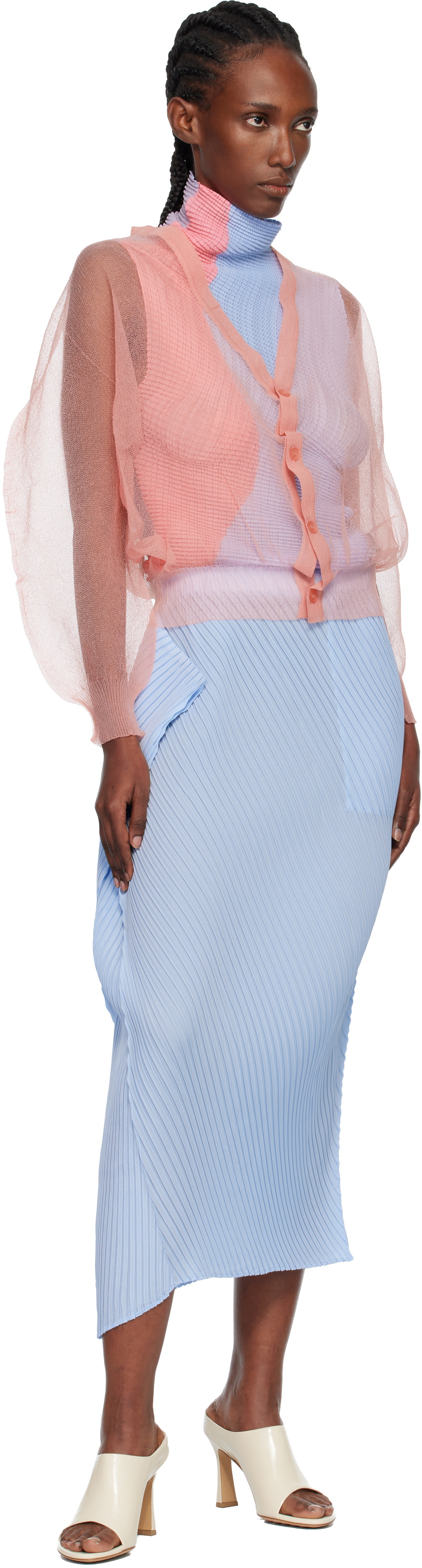 ISSEY MIYAKE Pink Encase Cardigan
