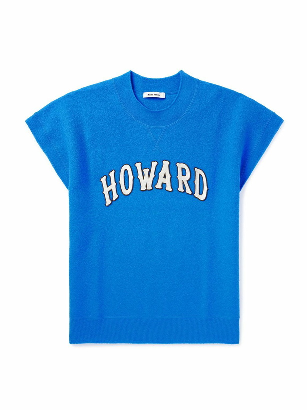 Photo: Wales Bonner - Howard Appliquéd Wool Sweater Vest - Blue
