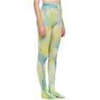 Versace Green and Blue Tie-Dye Tights