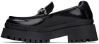 Marc Jacobs Black 'The Leather Barcode Monogram' Loafers