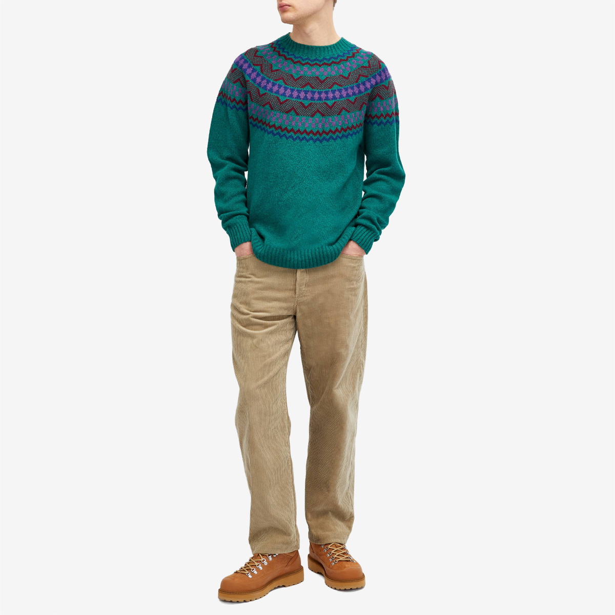 Country Of Origin Men's Soho Fairisle Knit Jumper in Forest