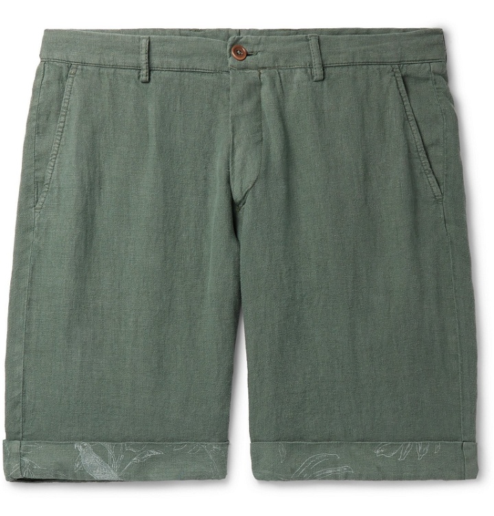 Photo: Etro - Linen Shorts - Green