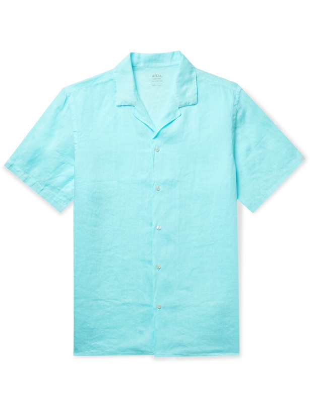 Photo: ALTEA - Baker Camp-Collar Linen Shirt - Blue - L
