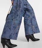 Etro Paisley jacquard wide-leg jeans