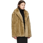 Yves Salomon Tan Rex Rabbit Fur Jacket