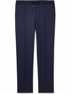 Brioni - Straight-Leg Pleated Wool Drawstring Trousers - Blue