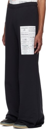 MM6 Maison Margiela Black Newspaper Print Sweatpants