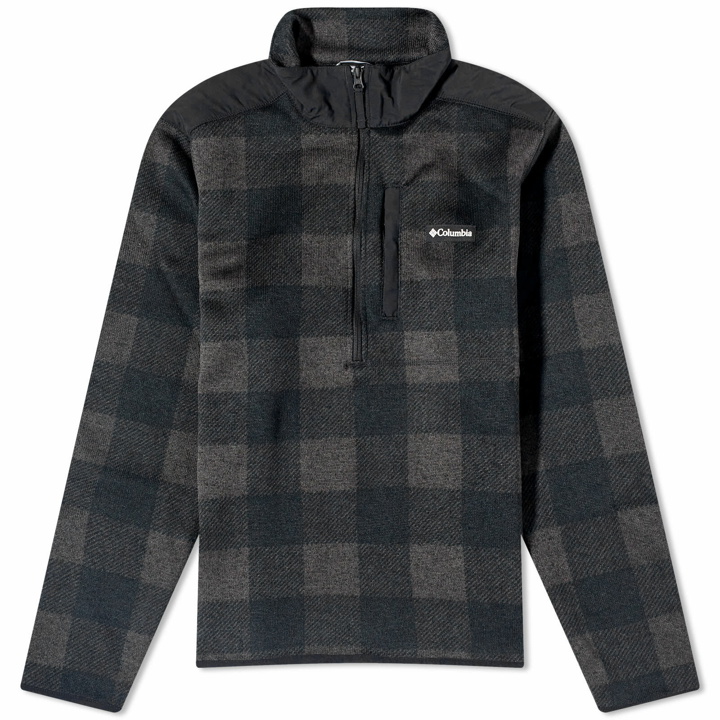 Photo: Columbia Men's Sweater Weather™ II Printed Half Zip Fleece in Black Buffalo Check Print