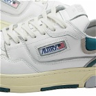 Autry Men's CLC Low Leather Sneakers in Matte White/Vapor/Forest