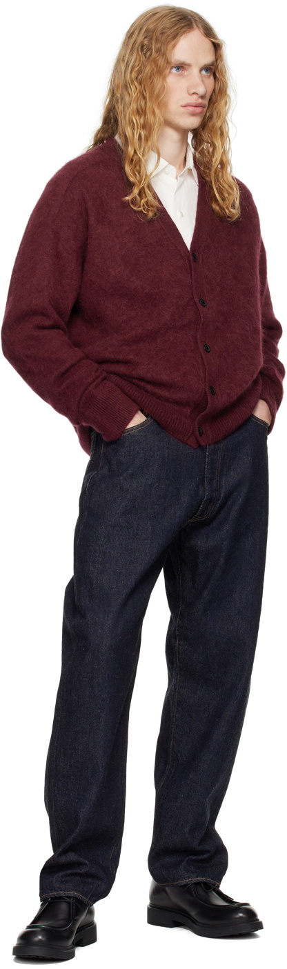 KAPTAIN SUNSHINE Burgundy Royal Alpaca Knit Cardigan