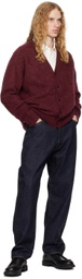 KAPTAIN SUNSHINE Burgundy Royal Alpaca Knit Cardigan