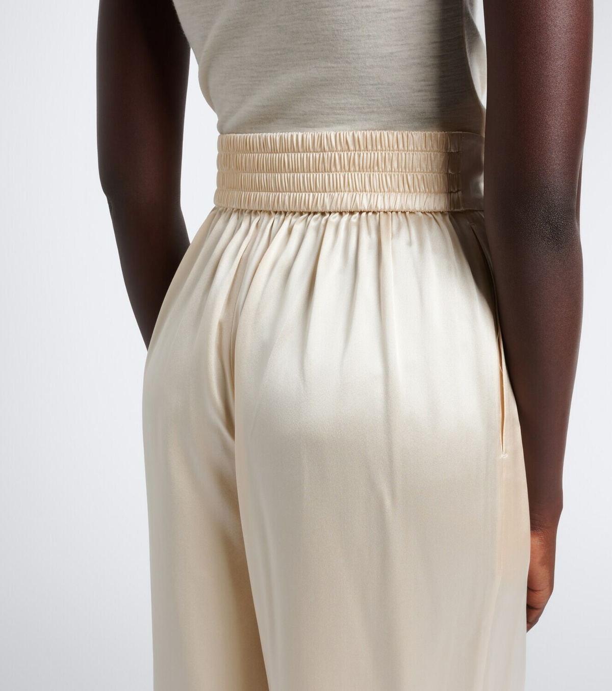 Joseph Dijon silk satin wide-leg pants