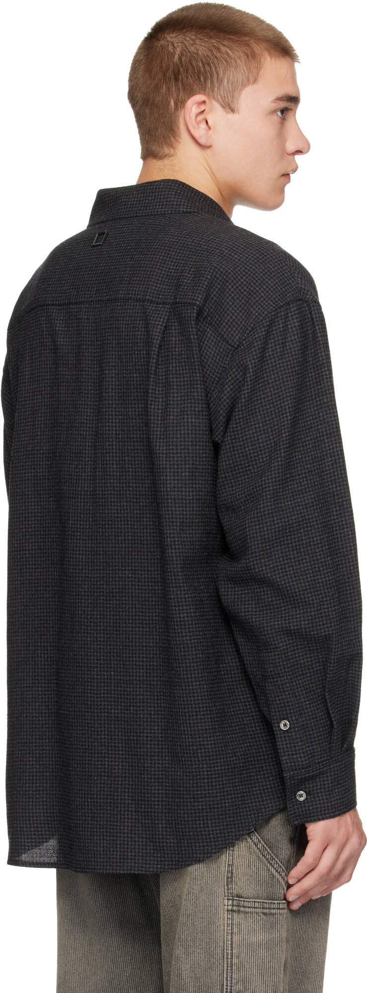 WOOYOUNGMI Gray Small Check Shirt