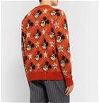 Gucci - Disney Intarsia Wool and Alpaca-Blend Sweater - Orange